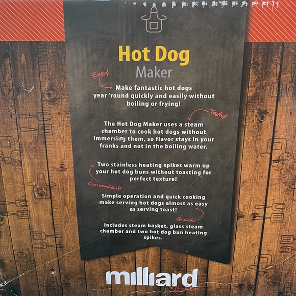 ⚜️Milliard Hot Dog Maker and Bun Warmer! NWT! - Picture 7 of 7